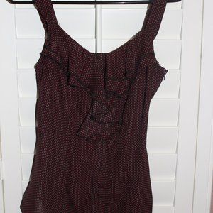 Maurice's black & red polka dot dress tank top.